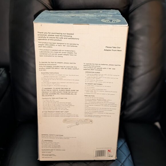 NEW Trim A Home Beaded Snowman With Color Changing Light Vintage Christmas Decor - Picture 5 of 7